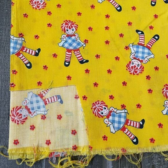 Vintage Raggedy Ann Doll Yellow Fabric DIY Sewing Arts Crafts - Picture 2 of 3